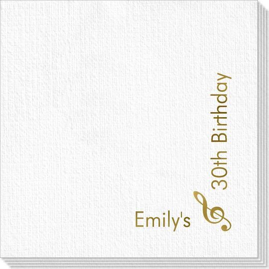 Corner Text with Treble Clef Design Deville Napkins